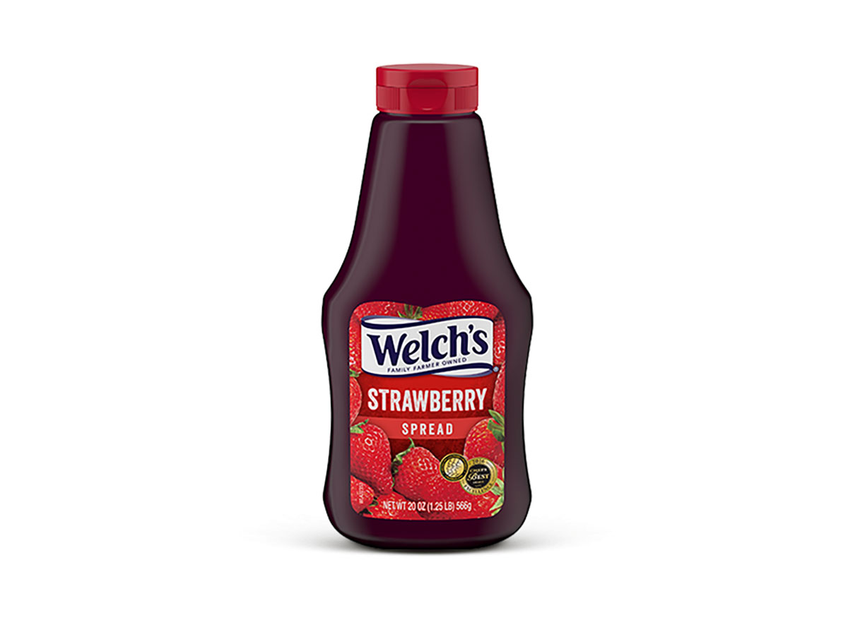squeezable bottle of welchs strawberry spread