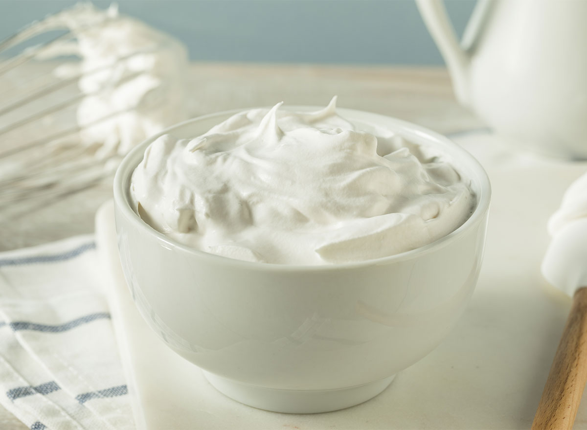 bowl of whipped cream