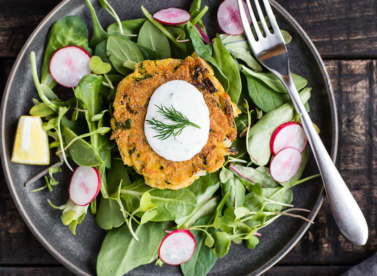 Spring salmon burgers recipe from Foraged Dish