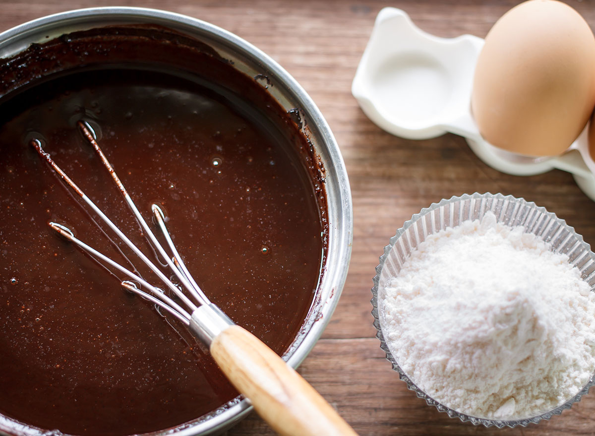 baking brownies