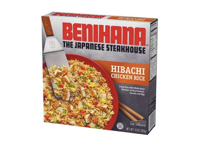 box of benihana frozen hibachi chicken rice
