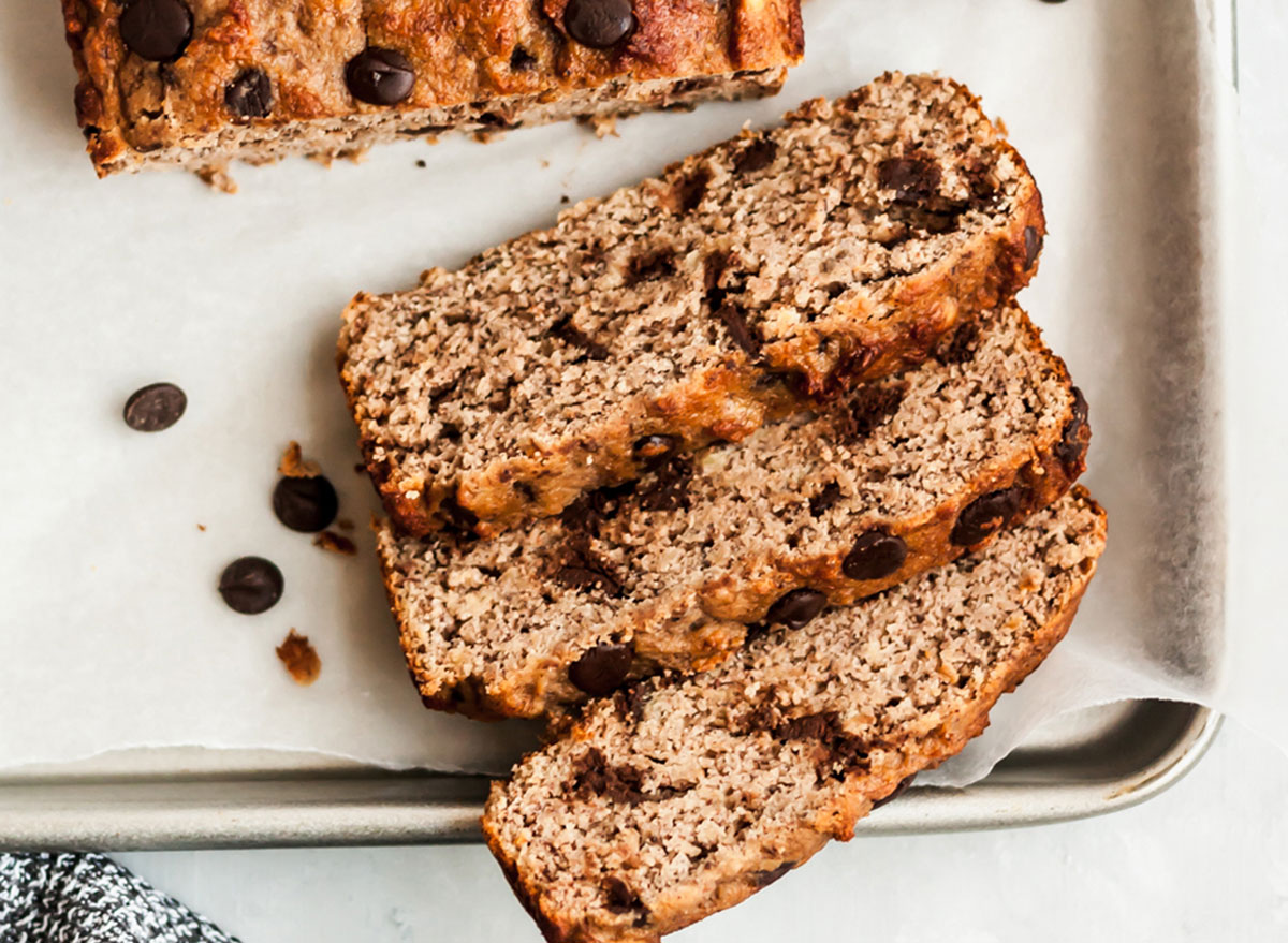 Chocolate chip banana bread recipe from Ambitious Kitchen