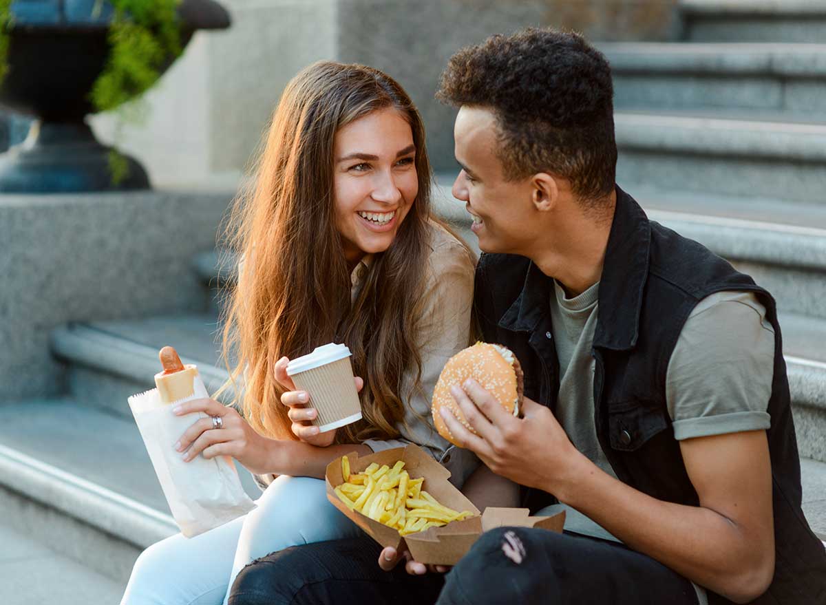 eating food outside