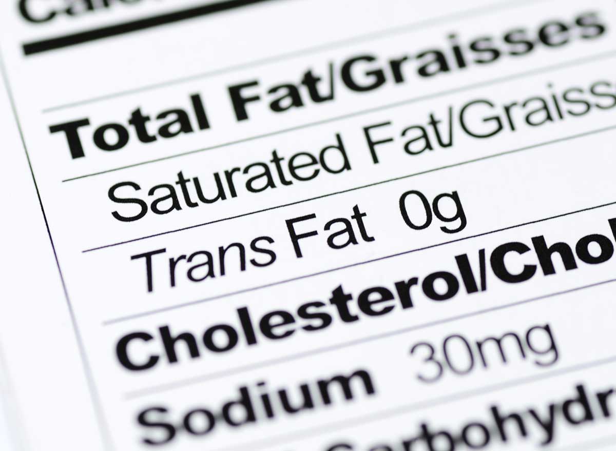 fat nutrition label