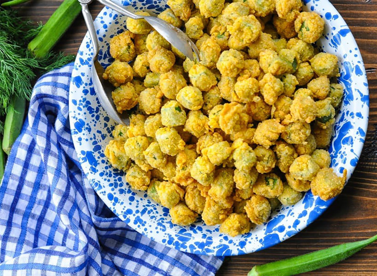 fried okra on plate