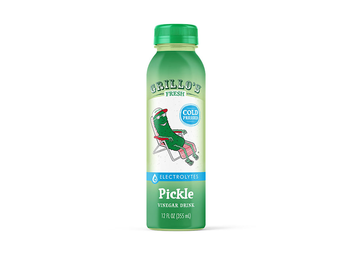 bottled pickle juice vinegar drink from grillos pickles