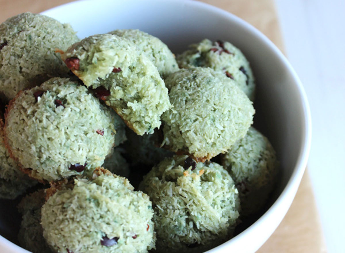 mint chip coconut cookie bites