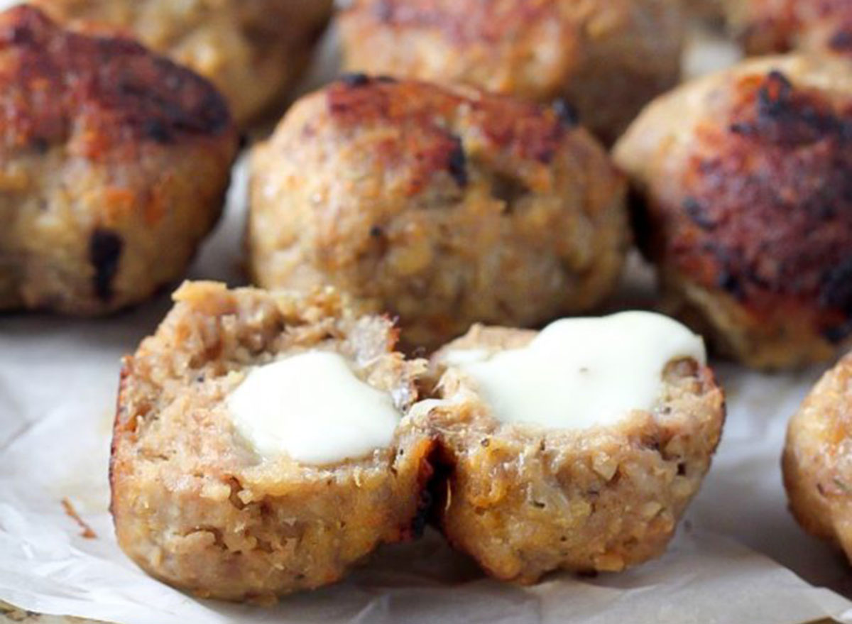 mozzarella stuffed meatballs