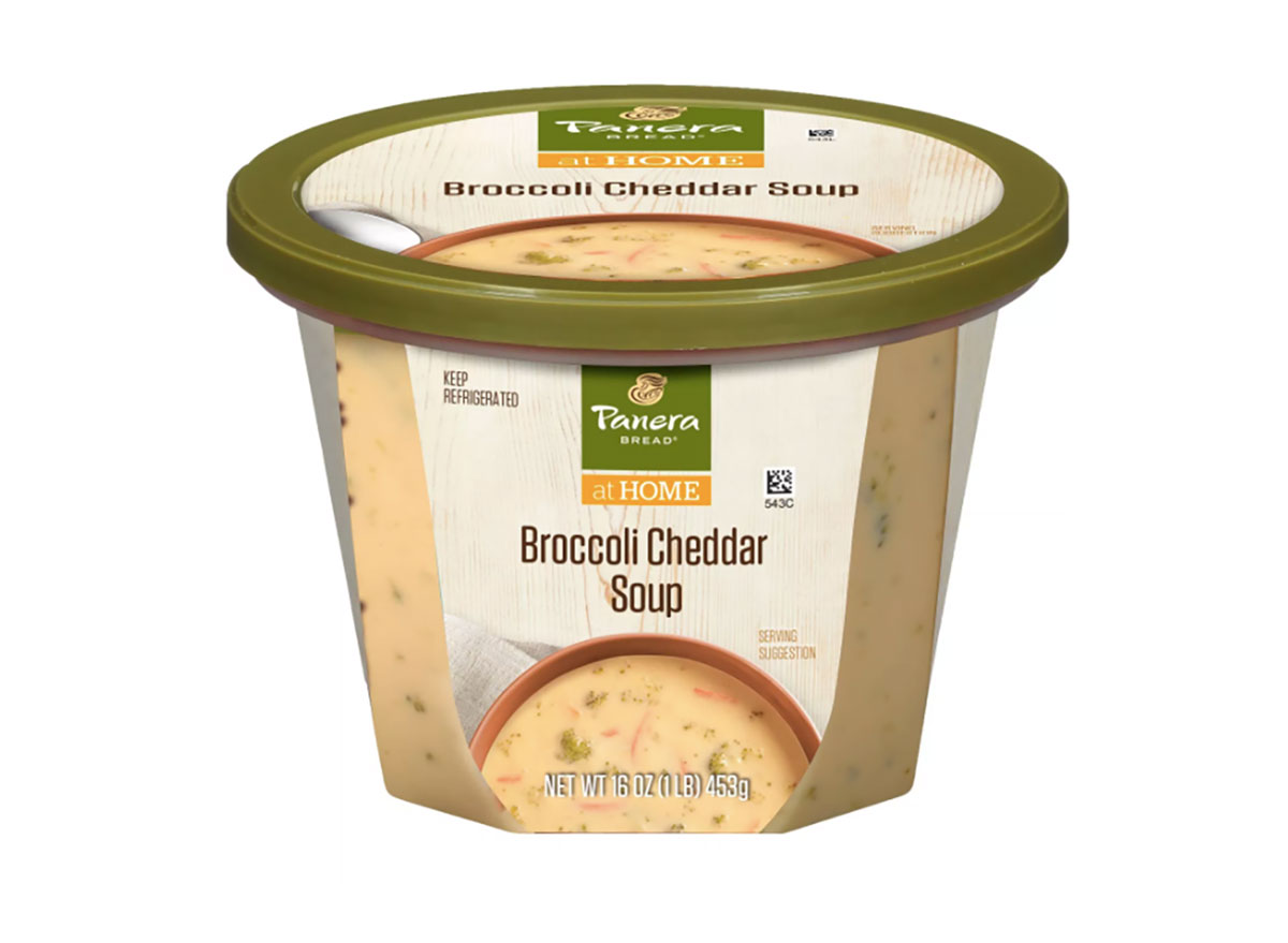 carton of panera broccoli cheddar soup