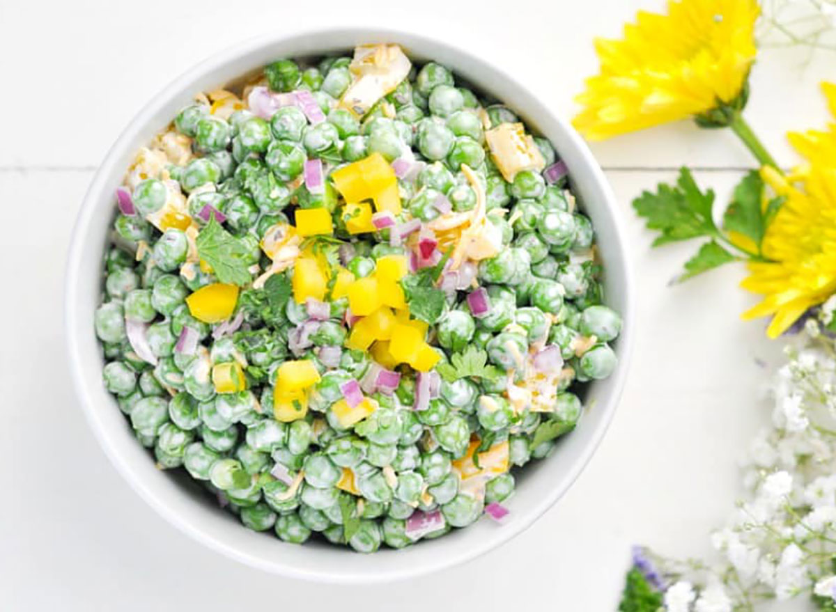 pea salad in bowl