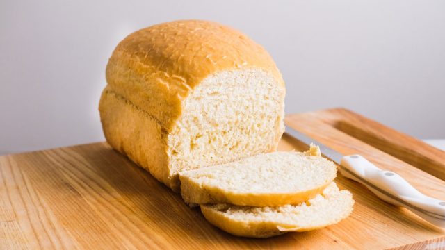 sliced sandwich bread on a cutting board