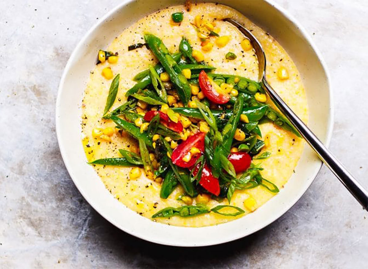 summer polenta with asparagus