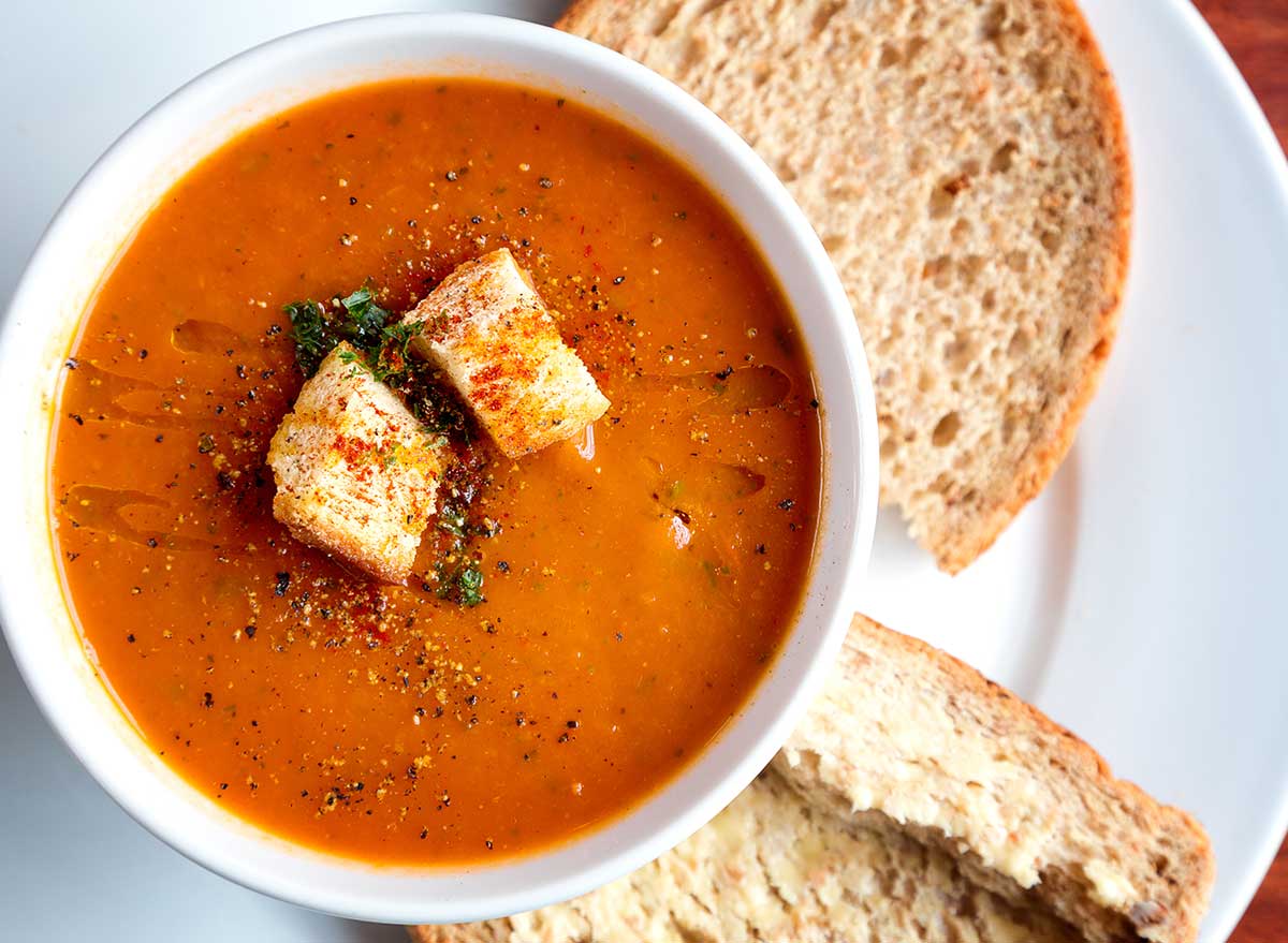 tomato soup croutons