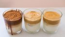 whipped coffee with three different flavors