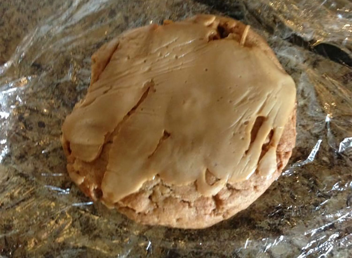 vegan cookie on aluminum foil sheet