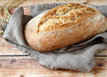 loaf of unsliced fresh baked bread