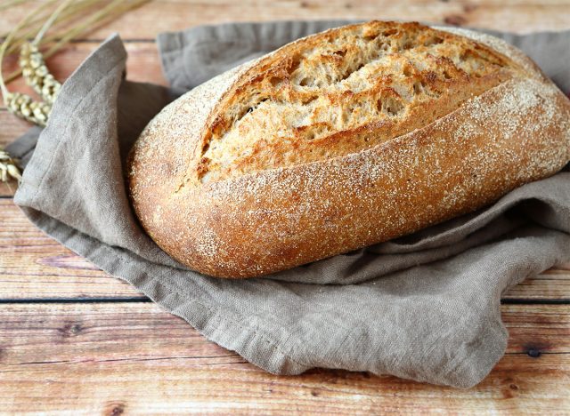 loaf of unsliced fresh baked bread