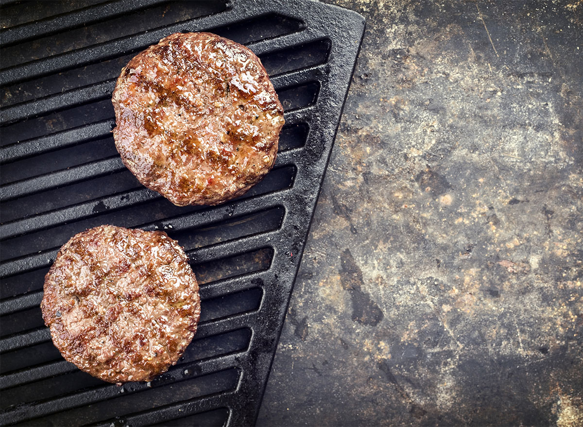 burger patties on grill