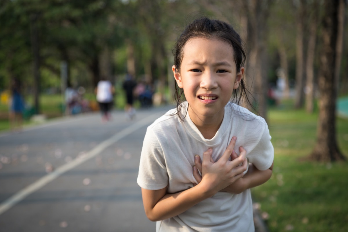 little girl with chest pain