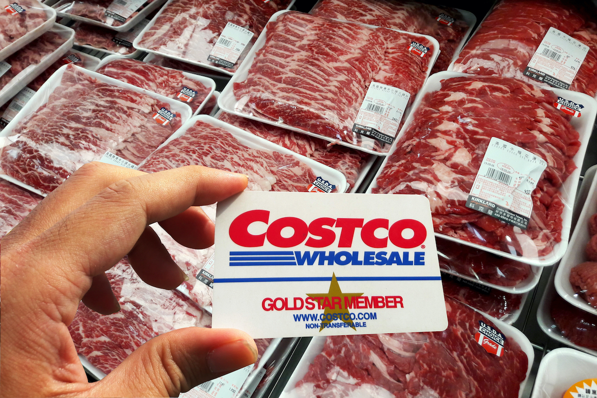 raw meat at costco with membership card