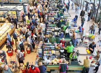 over crowded grocery store