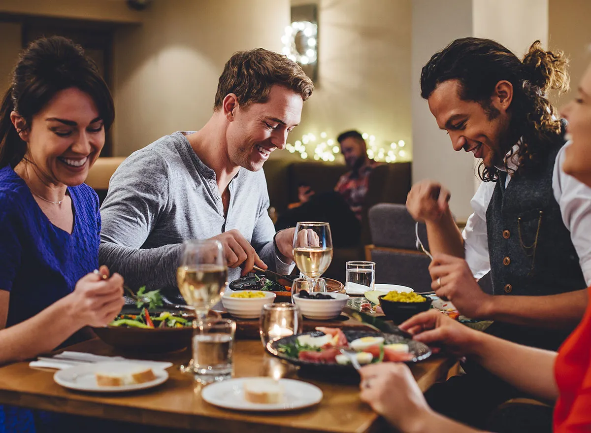 eating at restaurant