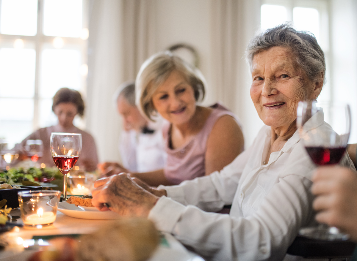 Elderly eating at a restaurant early bird special