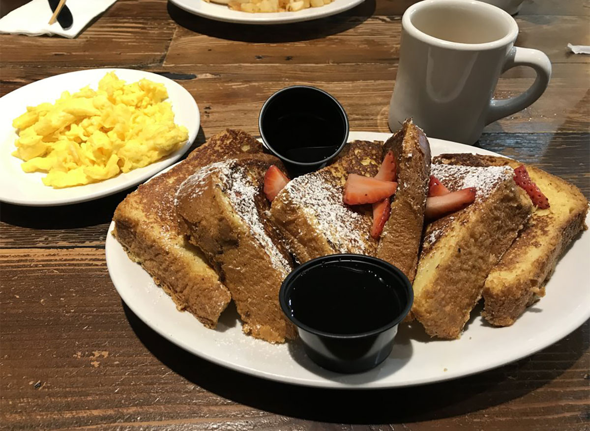 french toast plate with eggs