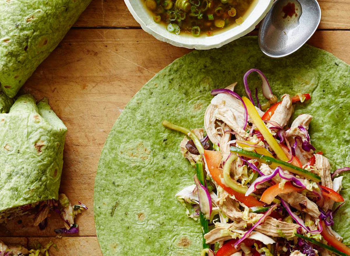 ginger scallion chicken wraps