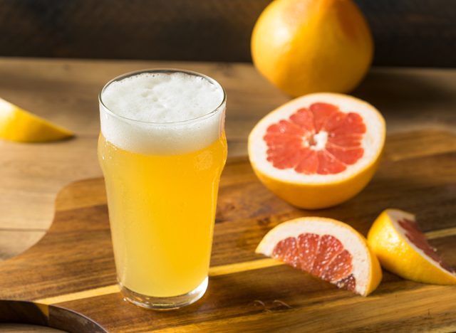 grapefruit shandy in glass