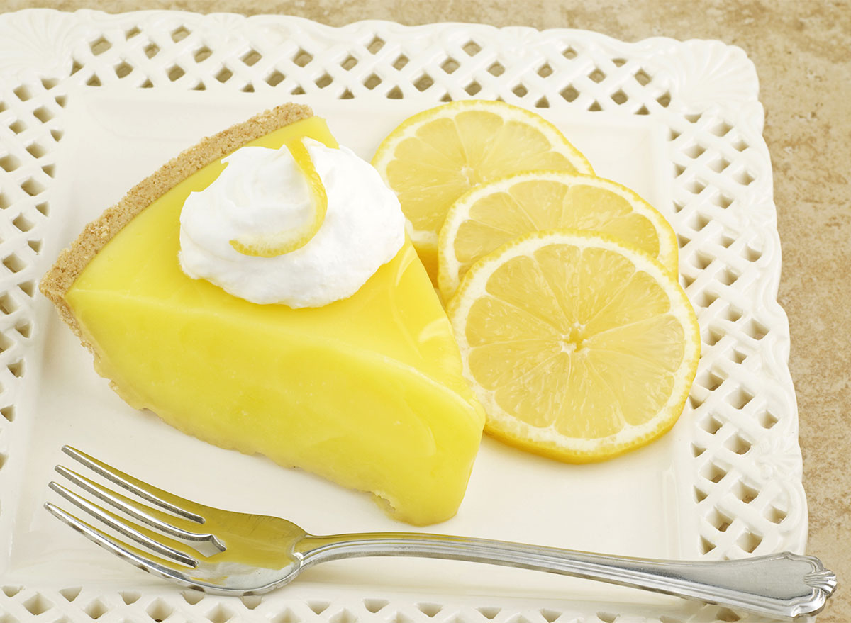 slice of lemon icebox pie