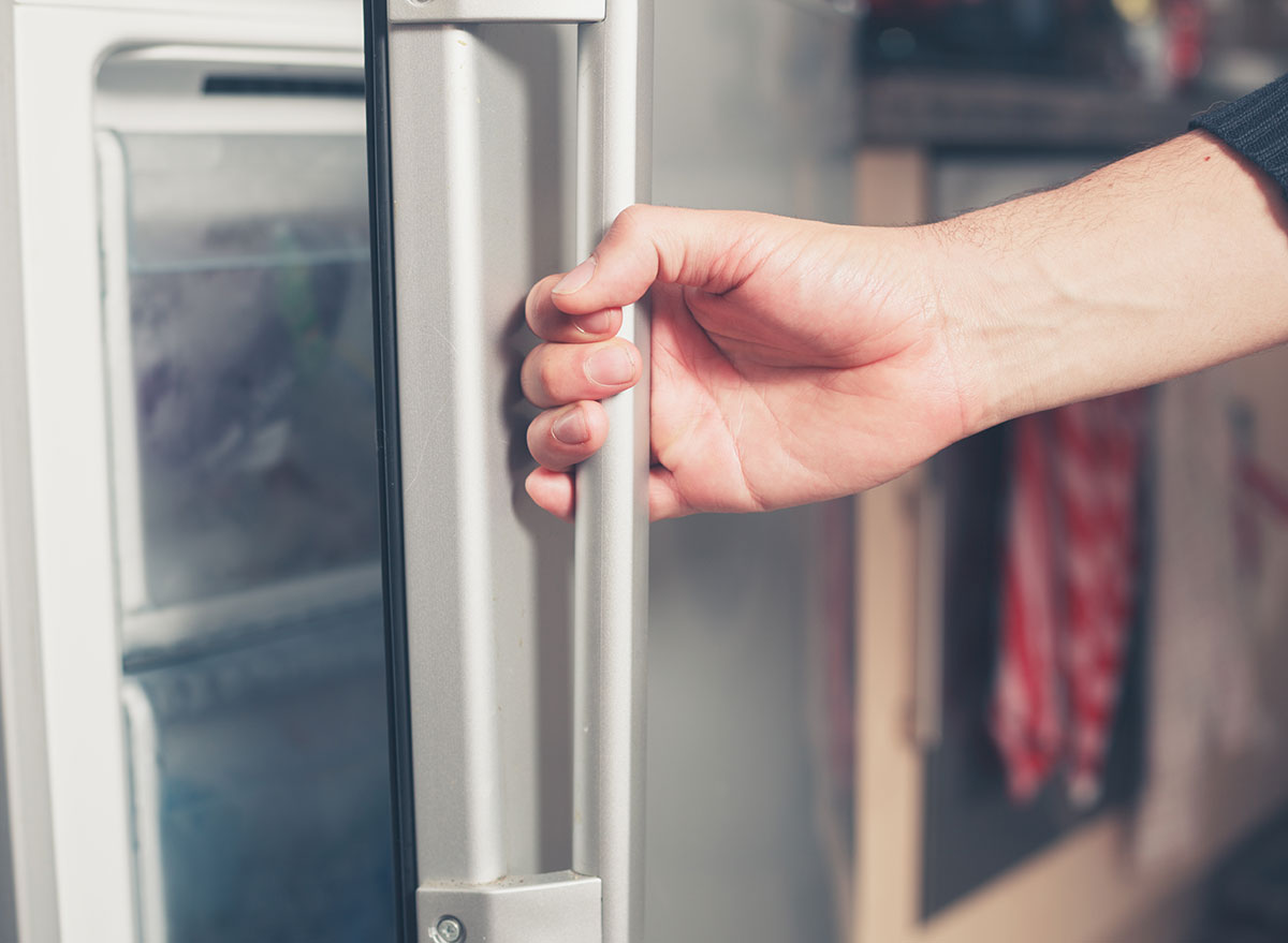 opening fridge