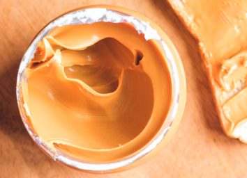 Jar of peanut butter open