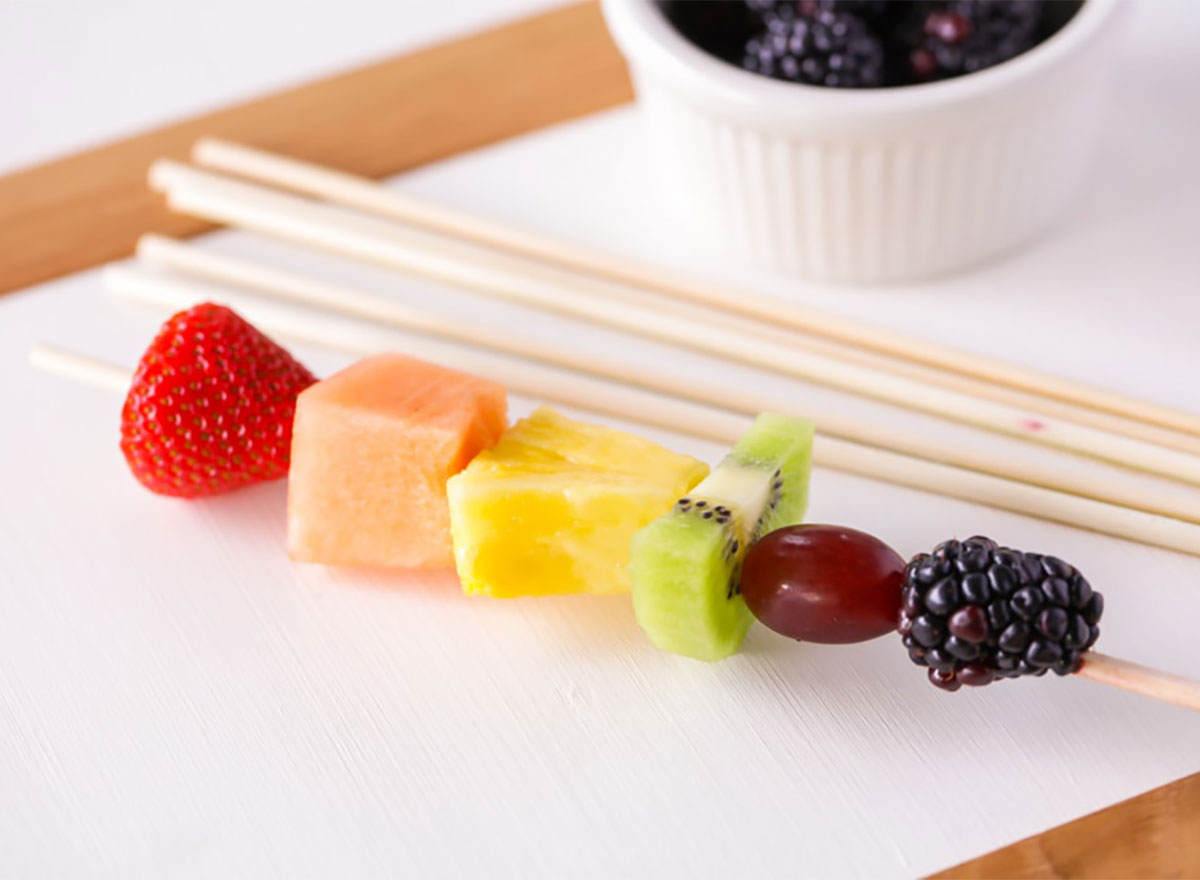 fruit kabob on stick