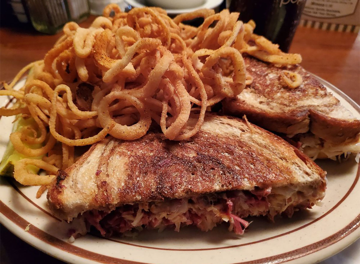 reuben sandwich and fries