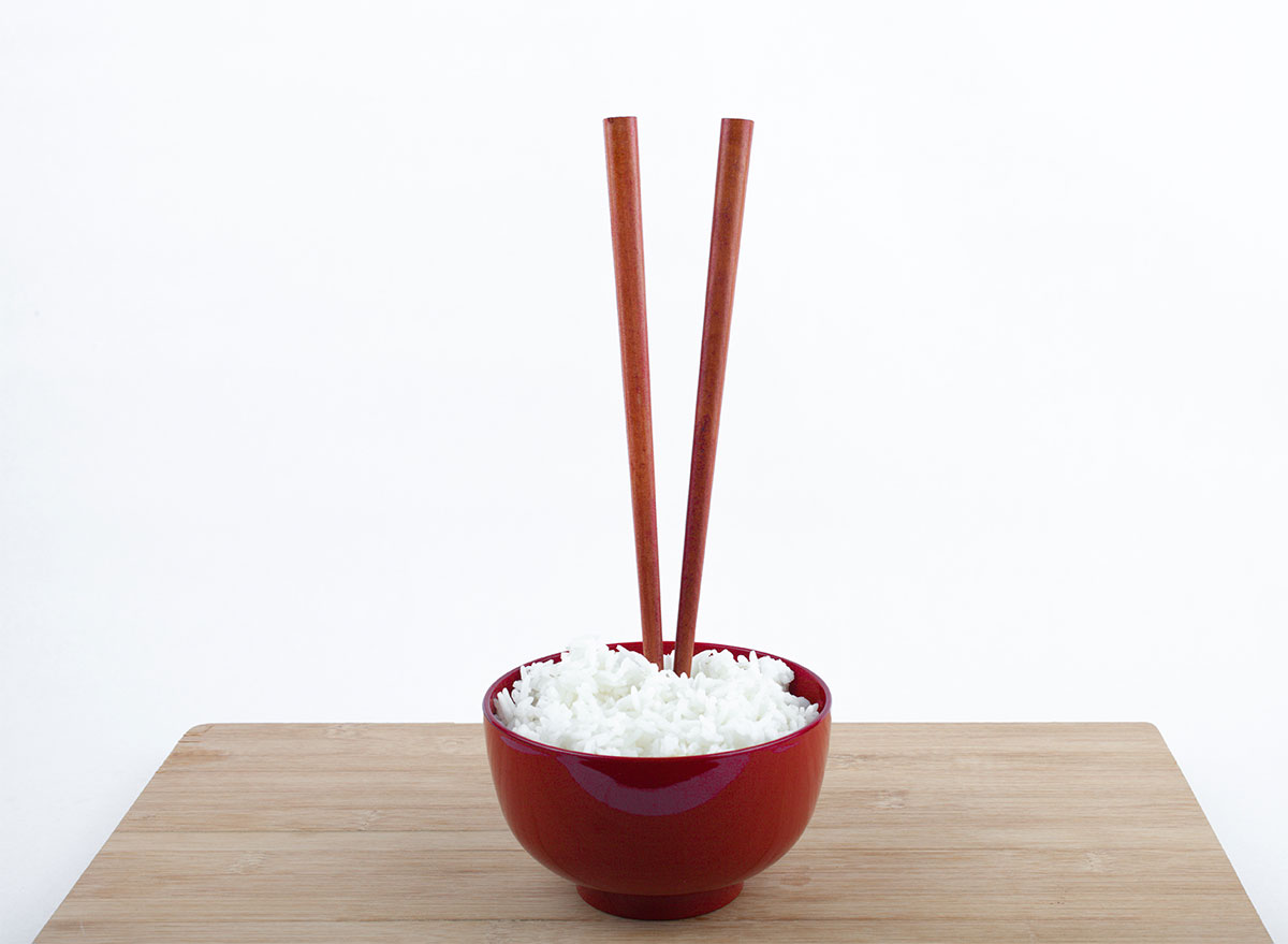 rice with standing chopsticks