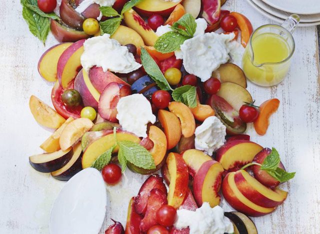 stone fruit and burrata salad