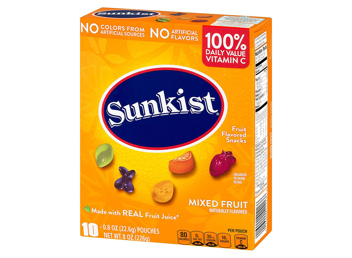 box of sunkist fruit snacks