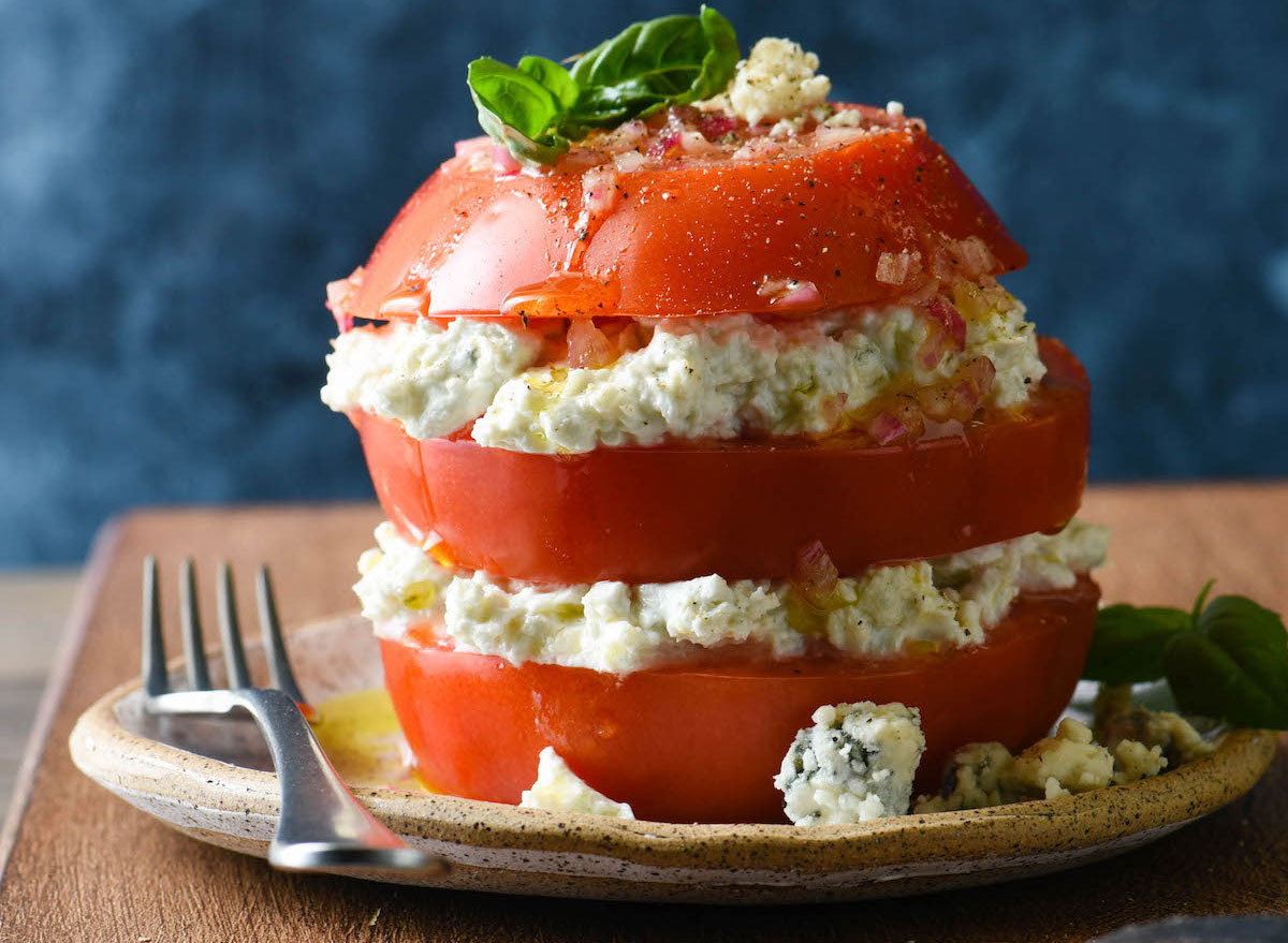 tomato and blue cheese stack