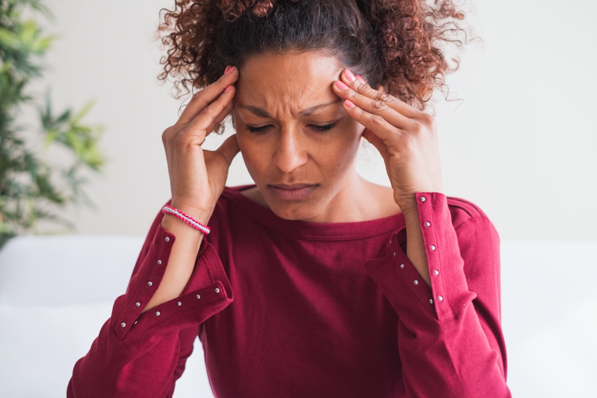 woman suffering strong headache