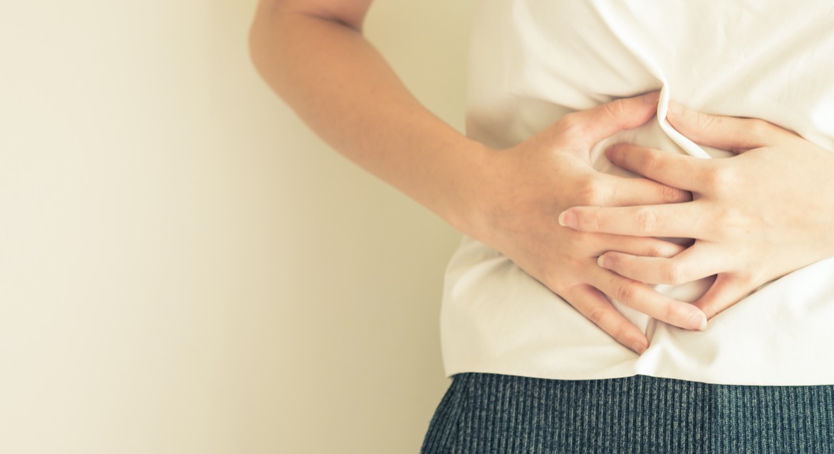 woman stomach ache