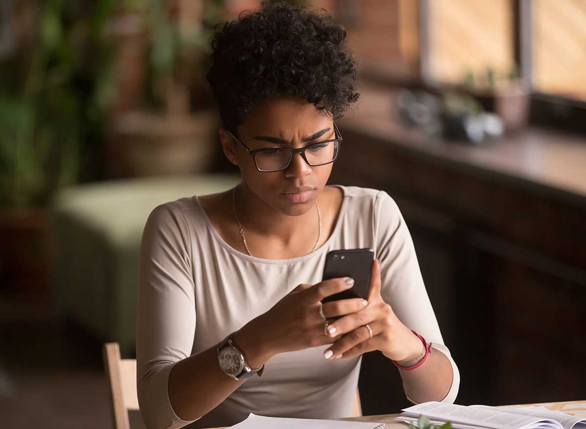 woman using phone