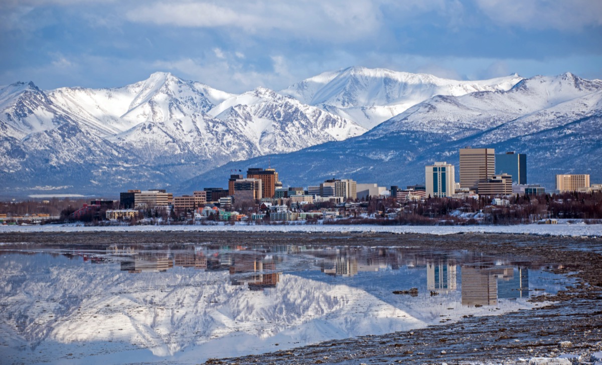 Anchorage Skyline with a winter reflection