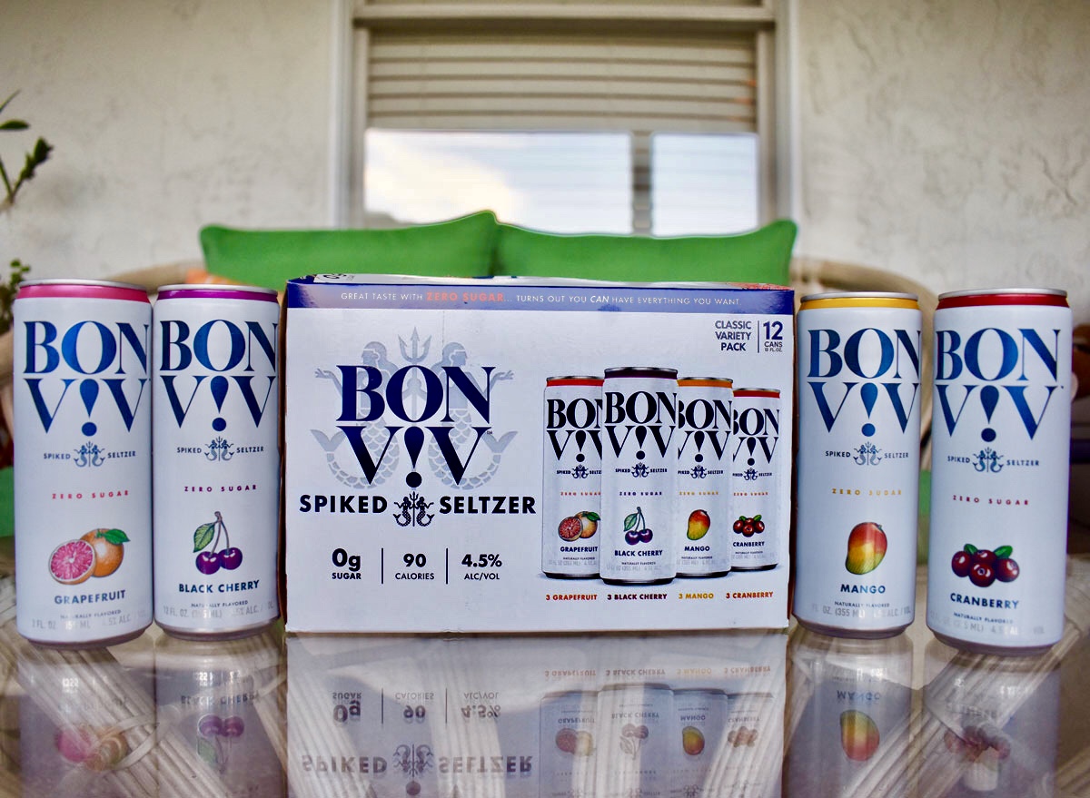 bon viv spiked seltzer case with cans