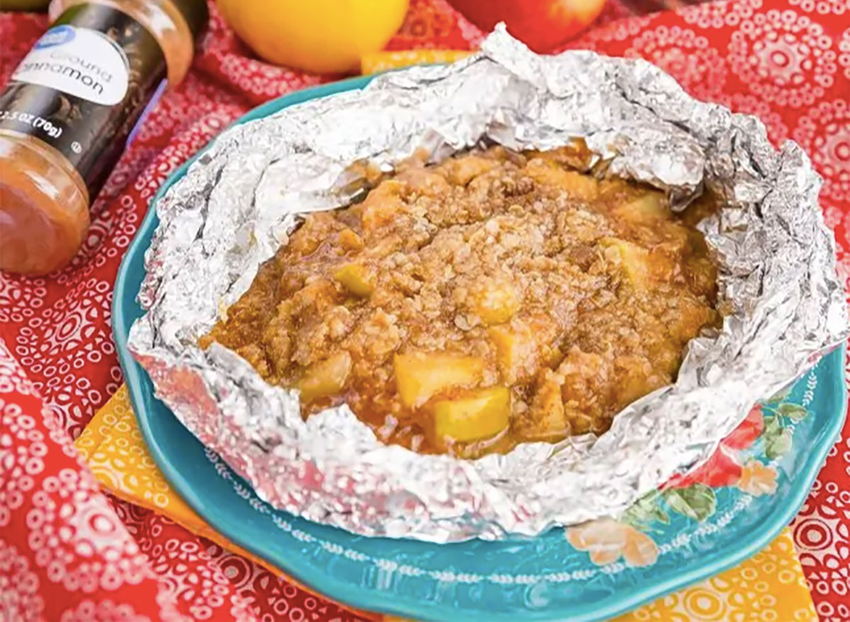 campfire apple pie packet