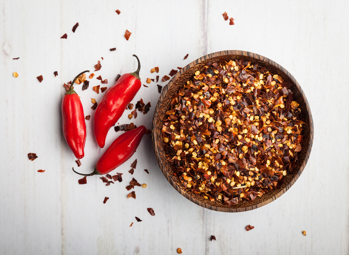 Crushed red pepper flakes chili