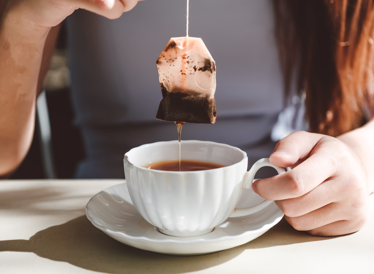 cup of tea using a tea bag