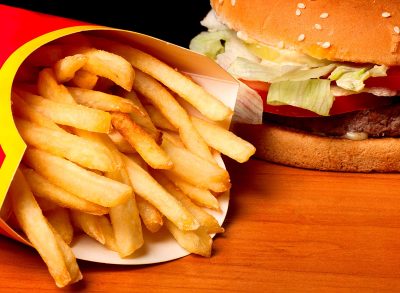 hamburger and French fries