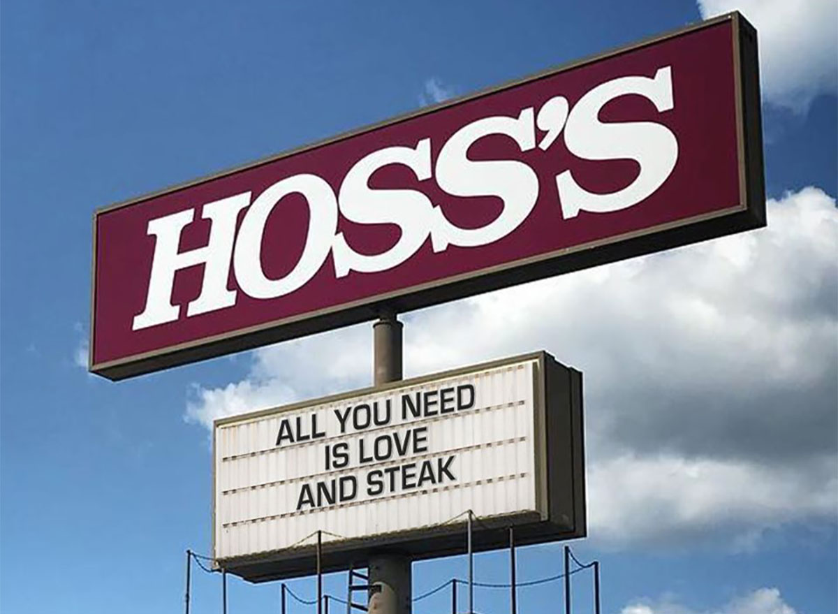 hoss steakhouse sign