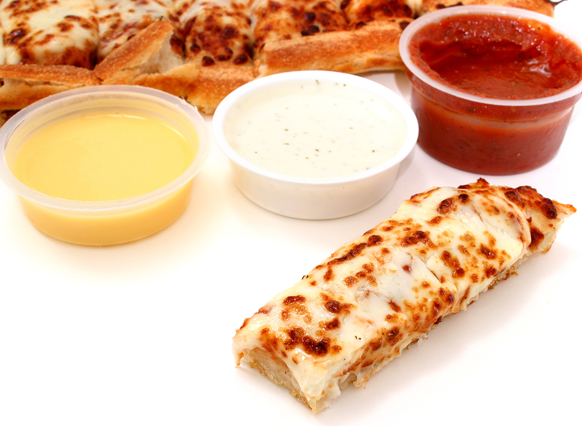 pizza sticks with dipping sauces